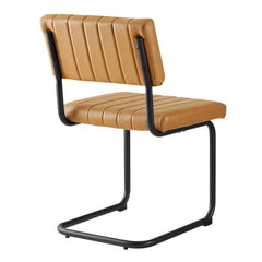Parity Black/Tan Vegan Leather Dining Side Chairs (Set of 2) - Ornate Home
