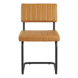 Parity Black/Tan Vegan Leather Dining Side Chairs (Set of 2) - Ornate Home