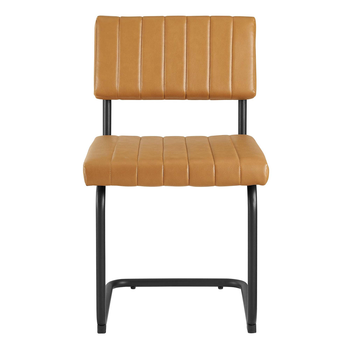 Parity Black/Tan Vegan Leather Dining Side Chairs (Set of 2) - Ornate Home