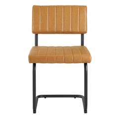 Parity Black/Tan Vegan Leather Dining Side Chairs (Set of 2) - Ornate Home