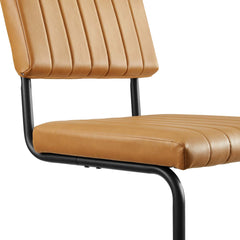 Parity Black/Tan Vegan Leather Dining Side Chairs (Set of 2) - Ornate Home