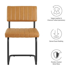 Parity Black/Tan Vegan Leather Dining Side Chairs (Set of 2) - Ornate Home