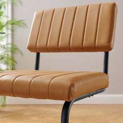 Parity Black/Tan Vegan Leather Dining Side Chairs (Set of 2) - Ornate Home