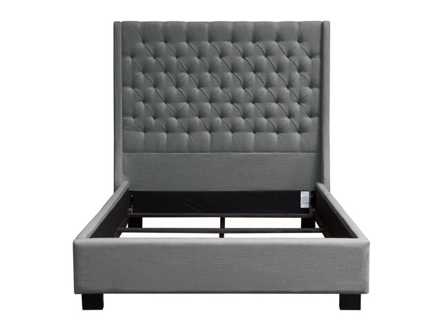 Park Avenue Grey Eastern King Tufted Bed - Ornate Home