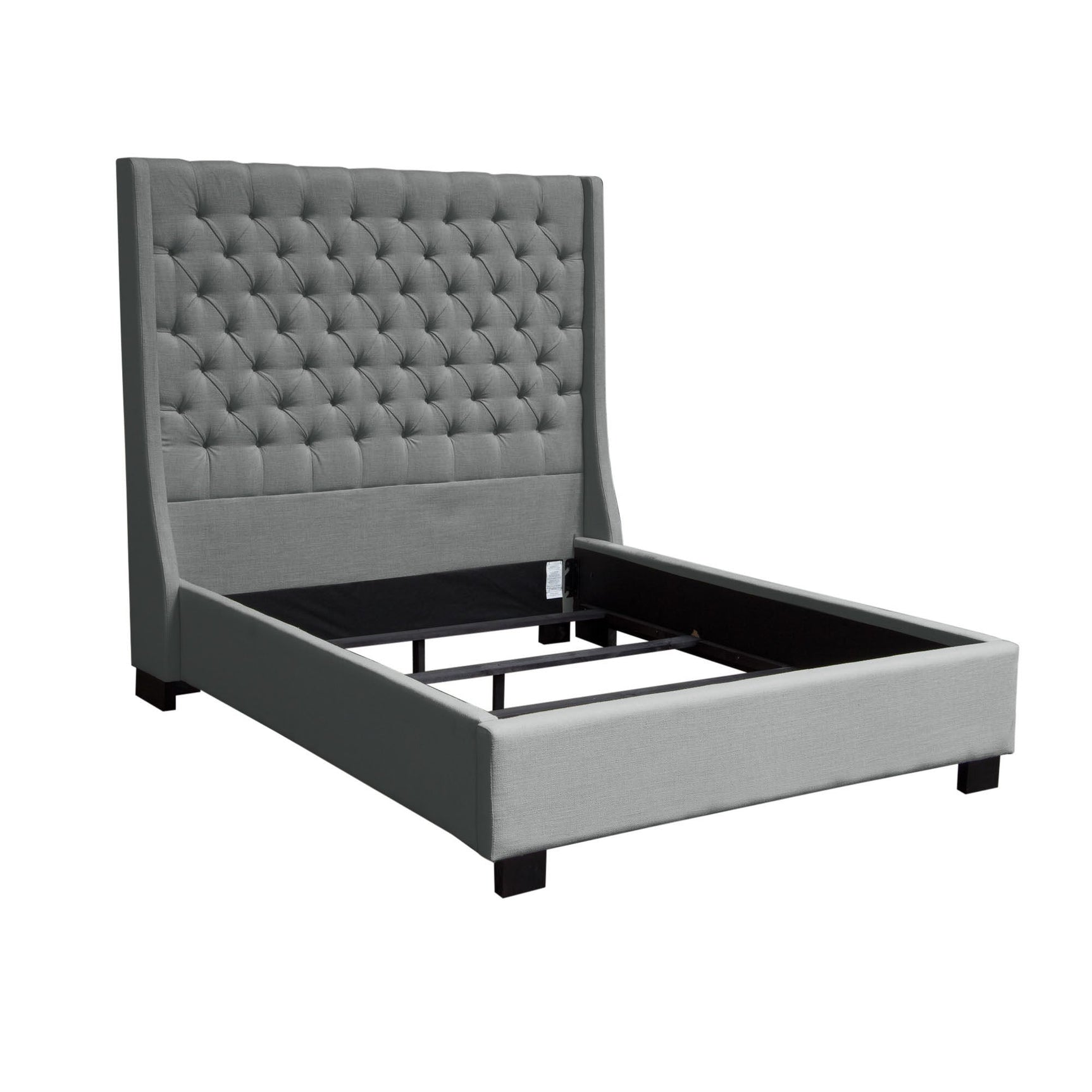 Park Avenue Grey Eastern King Tufted Bed - Ornate Home