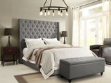 Park Avenue Grey Eastern King Tufted Bed - Ornate Home