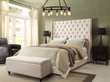 Park Avenue Sand Eastern King Tufted Bed - Ornate Home