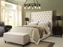 Park Avenue Sand Eastern King Tufted Bed - Ornate Home
