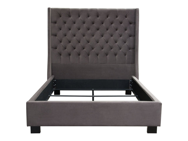 Park Avenue Smoke Grey Eastern King Tufted Bed - Ornate Home