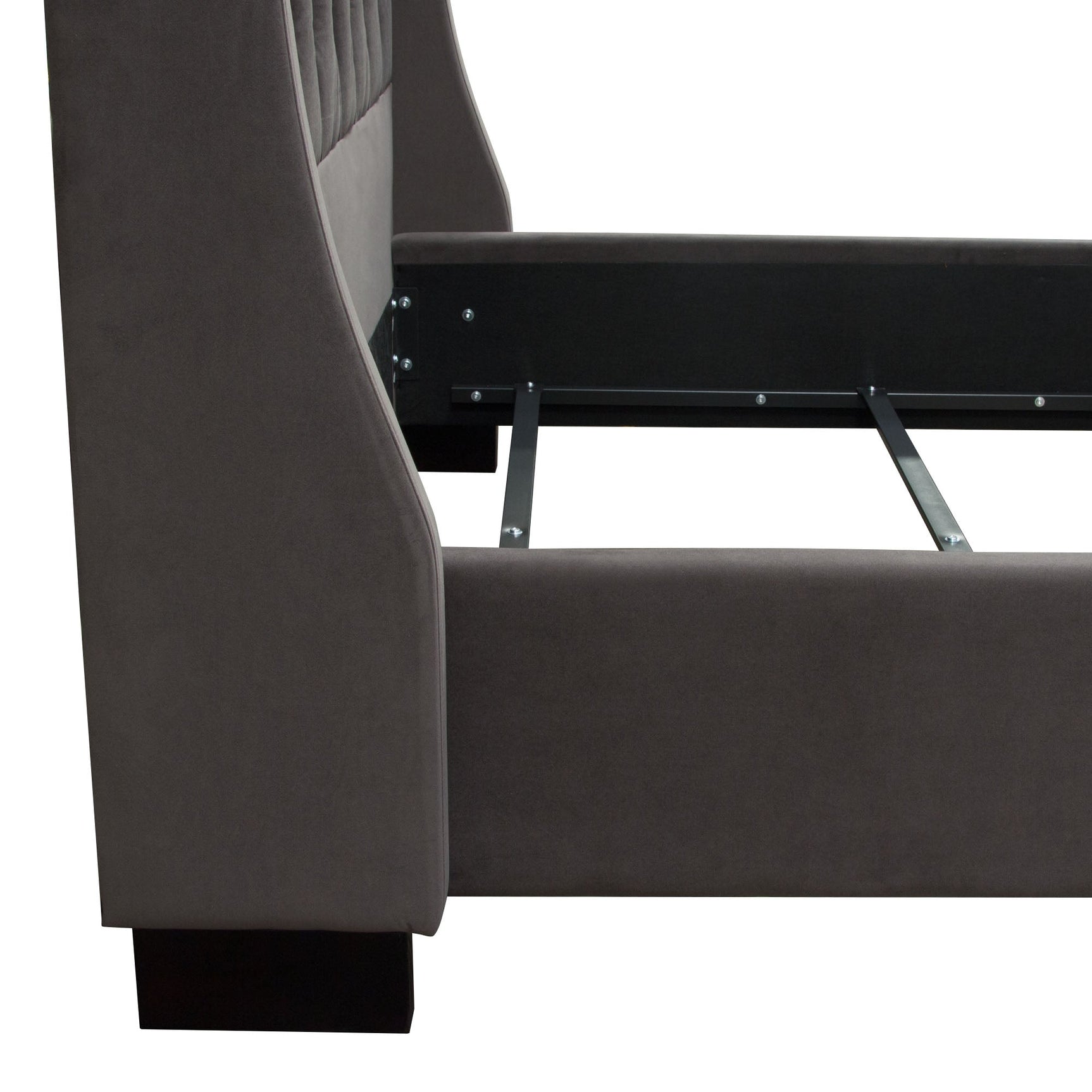 Park Avenue Smoke Grey Eastern King Tufted Bed - Ornate Home