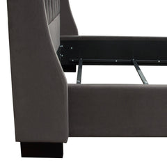 Park Avenue Smoke Grey Eastern King Tufted Bed - Ornate Home