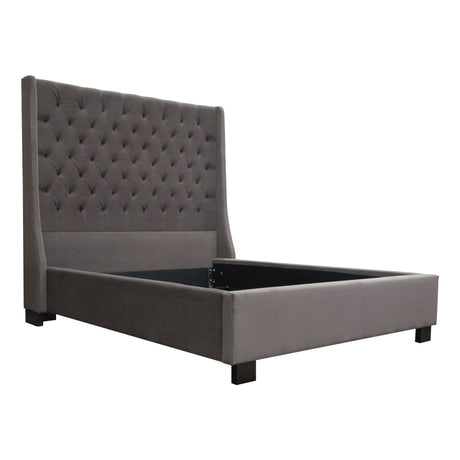 Park Avenue Smoke Grey Queen Tufted Bed - Ornate Home