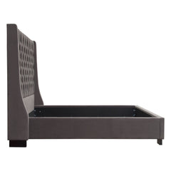 Park Avenue Smoke Grey Queen Tufted Bed - Ornate Home