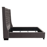 Park Avenue Smoke Grey Queen Tufted Bed - Ornate Home