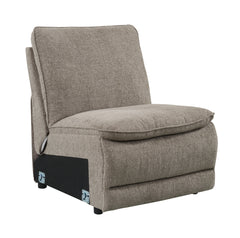 Park City Cream Fabric 6-Pc Dual Power Reclining Sectional with LAF Chaise - Ornate Home