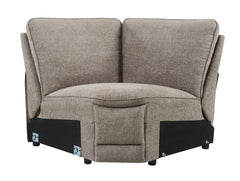 Park City Cream Fabric 6-Pc Dual Power Reclining Sectional with LAF Chaise - Ornate Home