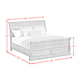 Park Ridge Charcoal 3-Piece King Sleigh Storage Bedroom Set - Ornate Home