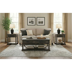 Park Ridge Charcoal 3-Piece Occasional Table Set with Coffee Table & Two End Tables - Ornate Home