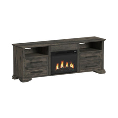 Park Ridge Charcoal 4-Piece Entertainment Center with 71'' TV Console - Ornate Home