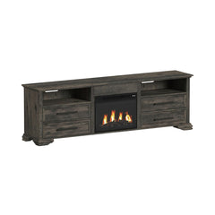 Park Ridge Charcoal 4-Piece Entertainment Center with 82'' TV Console - Ornate Home