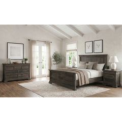 Park Ridge Charcoal 4-Piece King Bedroom Set with 2 Nightstands & Dresser - Ornate Home