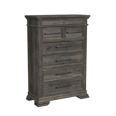 Park Ridge Charcoal 4-Piece King Sleigh Storage Bedroom Set with 2 Nightstands & Chest - Ornate Home