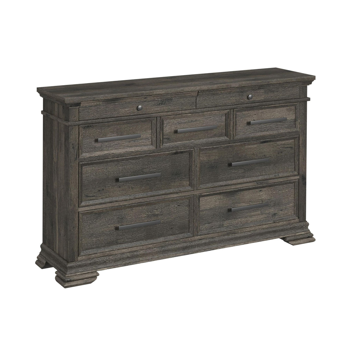 Park Ridge Charcoal 4-Piece King Sleigh Storage Bedroom Set with 2 Nightstands & Dresser - Ornate Home