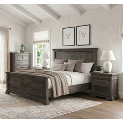 Park Ridge Charcoal 4-Piece Queen Bedroom Set with 2 Nightstands & Chest - Ornate Home