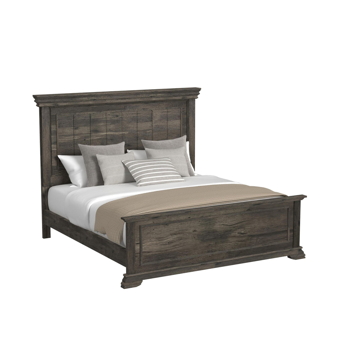 Park Ridge Charcoal 5-Piece King Panel Bedroom Set - Ornate Home