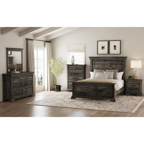 Park Ridge Charcoal 5-Piece Queen Panel Bedroom Set - Ornate Home