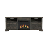 Park Ridge Charcoal 71'' TV Console with Fireplace Insert - Ornate Home