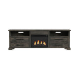 Park Ridge Charcoal 82'' TV Console with Fireplace Insert - Ornate Home