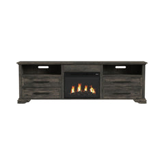 Park Ridge Charcoal 82'' TV Console with Fireplace Insert - Ornate Home