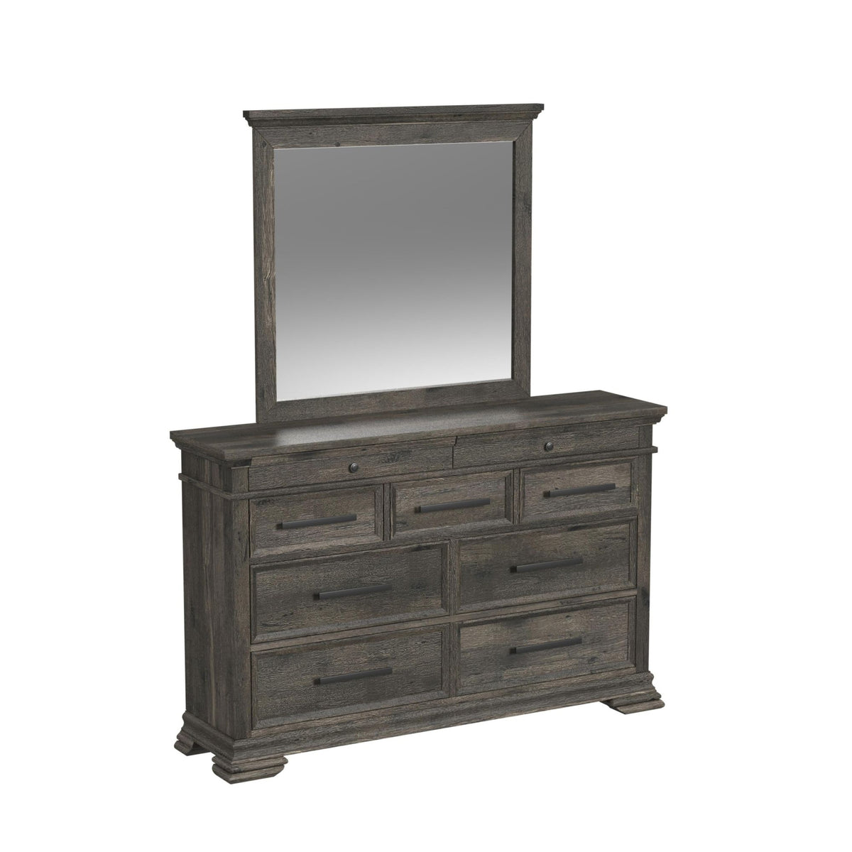 Park Ridge Charcoal Dresser & Mirror Set - Ornate Home