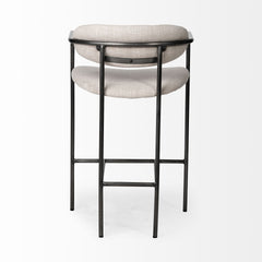Parker Beige/Gunmetal Gray Fabric Seat Metal Counter Stool