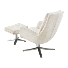 Parker Beige Swivel Chair w/ Ottoman - Ornate Home