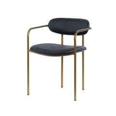 Parker Black/Gold Curved Back Dining Arm Chair (Set of 2)