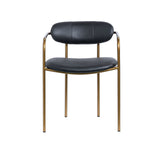 Parker Black/Gold Curved Back Dining Arm Chair (Set of 2) - Ornate Home