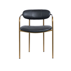 Parker Black/Gold Curved Back Dining Arm Chair (Set of 2)