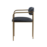 Parker Black/Gold Curved Back Dining Arm Chair (Set of 2) - Ornate Home