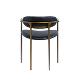 Parker Black/Gold Curved Back Dining Arm Chair (Set of 2) - Ornate Home