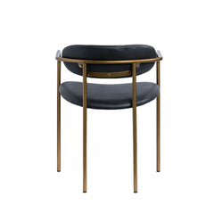 Parker Black/Gold Curved Back Dining Arm Chair (Set of 2)