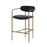 Parker Black/Gold Leather Seat Metal Counter Stool - Ornate Home