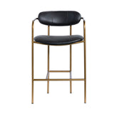 Parker Black/Gold Leather Seat Metal Counter Stool - Ornate Home
