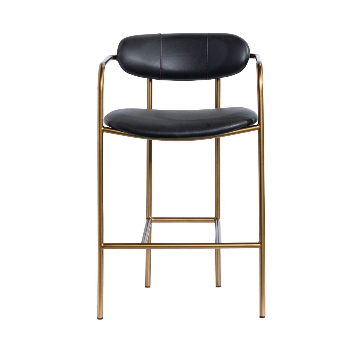 Parker Black/Gold Leather Seat Metal Counter Stool - Ornate Home