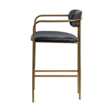 Parker Black/Gold Leather Seat Metal Counter Stool - Ornate Home