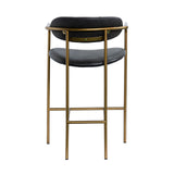 Parker Black/Gold Leather Seat Metal Counter Stool - Ornate Home