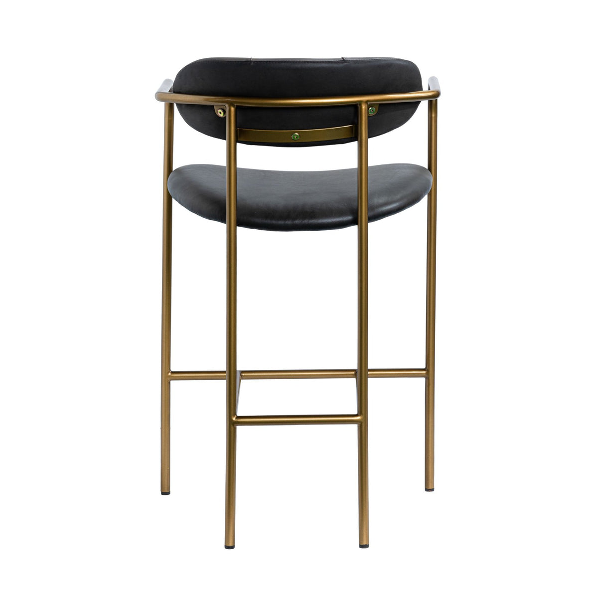 Parker Black/Gold Leather Seat Metal Counter Stool - Ornate Home