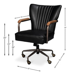 Parker Black Office Chair - Ornate Home