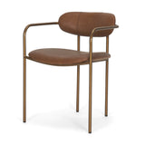 Parker Brown/Gold Curved Back Dining Arm Chair (Set of 2)